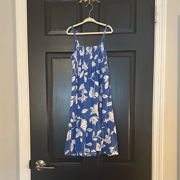 Crewcuts Blue and White Floral Kids Casual Dress - Picture 3 of 3